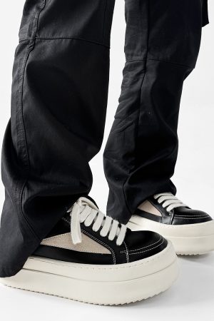 Men's American-Style Thick-Soled Milk-Flavored Leather Shoes, Trendy High Street Black and White Platform Derby Shoes for Women