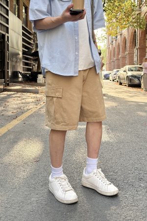 Men's and Women's American Retro Khaki Multi-Pocket Work Shorts - Loose Casual Straight-Leg Five-Point Summer Shorts