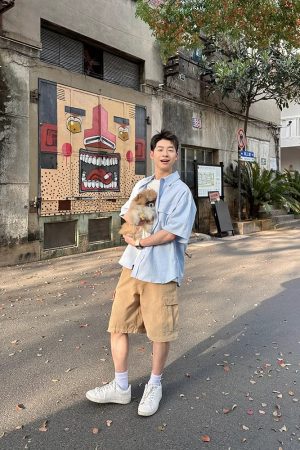 Men's and Women's American Retro Khaki Multi-Pocket Work Shorts - Loose Casual Straight-Leg Five-Point Summer Shorts