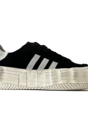 Men's and Women's Black Warrior Three-Stripe Canvas Board Shoes - Trendy Japanese-Style Couple Sneakers