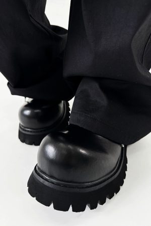 Men's and Women's Paris Mickey Big Head Derby Shoes - Pointed Thick-Soled Height-Increasing Genuine Leather Commuter Style