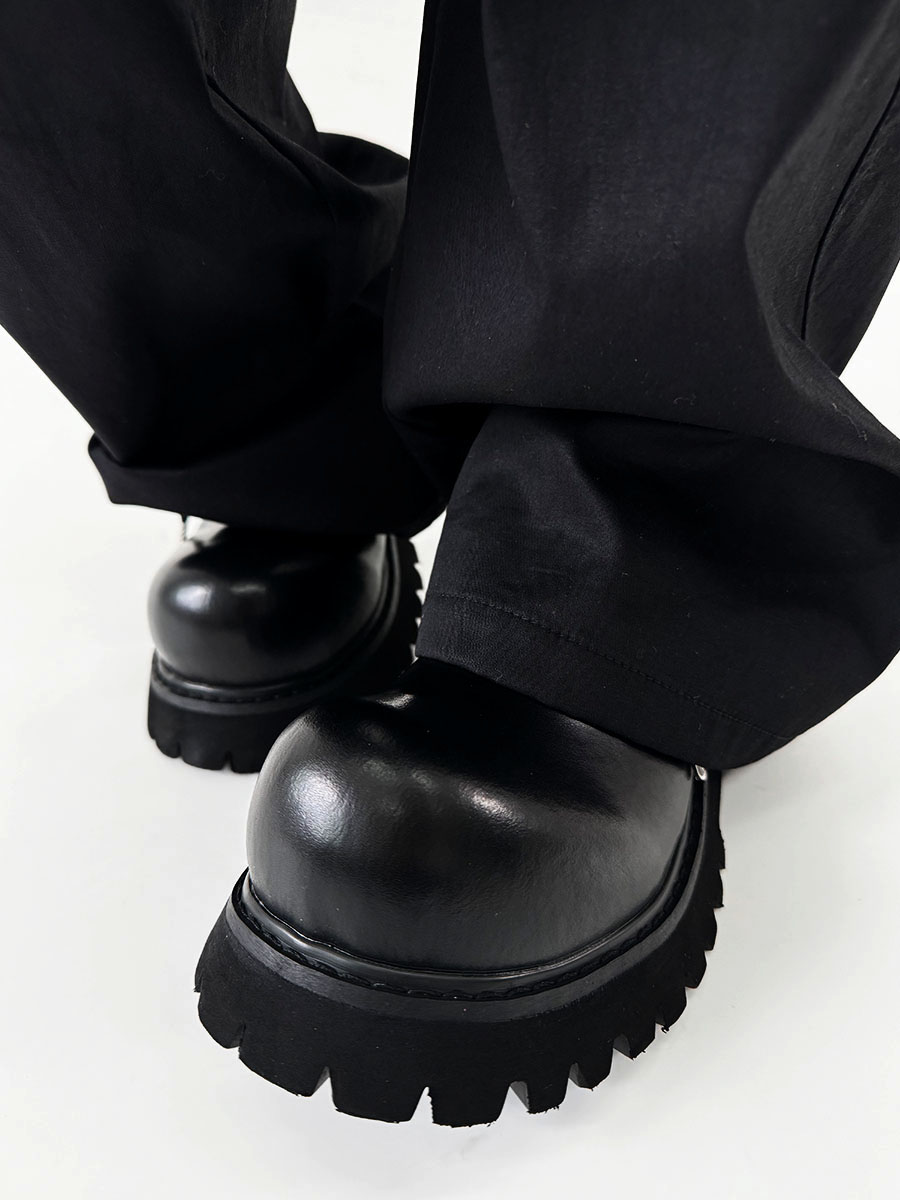 Men's and Women's Paris Mickey Big Head Derby Shoes - Pointed Thick-Soled Height-Increasing Genuine Leather Commuter Style Men's and Women's Paris Mickey Big Head Derby Shoes - Pointed Thick-Soled Height-Increasing Genuine Leather Commuter Style