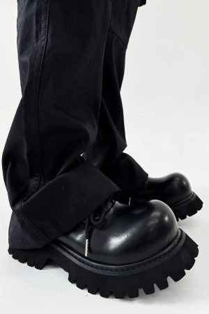 Men's and Women's Paris Mickey Big Head Derby Shoes - Pointed Thick-Soled Height-Increasing Genuine Leather Commuter Style