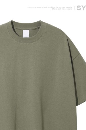 Men's Basic Cotton Undershirt - Loose Fit Short Sleeve, Round Neck, Non-Deformable, Zero Shrinkage, 230g Fabric