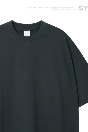 Men's Basic Cotton Undershirt - Loose Fit Short Sleeve, Round Neck, Non-Deformable, Zero Shrinkage, 230g Fabric