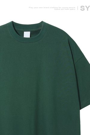 Men's Basic Cotton Undershirt - Loose Fit Short Sleeve, Round Neck, Non-Deformable, Zero Shrinkage, 230g Fabric