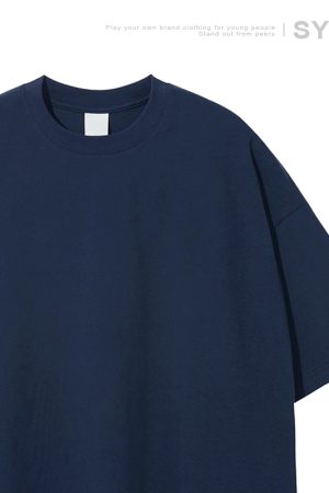 Men's Basic Cotton Undershirt - Loose Fit Short Sleeve, Round Neck, Non-Deformable, Zero Shrinkage, 230g Fabric