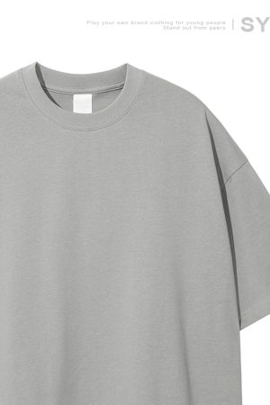 Men's Basic Cotton Undershirt - Loose Fit Short Sleeve, Round Neck, Non-Deformable, Zero Shrinkage, 230g Fabric