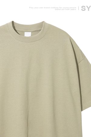 Men's Basic Cotton Undershirt - Loose Fit Short Sleeve, Round Neck, Non-Deformable, Zero Shrinkage, 230g Fabric