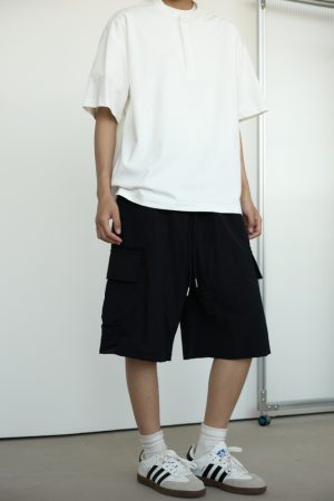 Men's Black Casual Workwear Shorts - Loose Fit Summer Five-Point Pants for Trendy Style