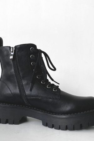 Men's Black Martin Boots - Cool Side Zipper Genuine Leather High-Top Motorcycle Work Boots, Thick-Soled European American Style
