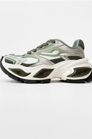 Men's Black Thick-Soled Warrior Dad Shoes - Height-Increasing Heterochromatic Cat-Eye Design, High Street Fashion, Trendy Couple Style