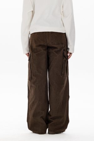 Men's Casual Loose Big Pocket Pants - Foldable Design, Straight Leg, Trendy Spring Fashion