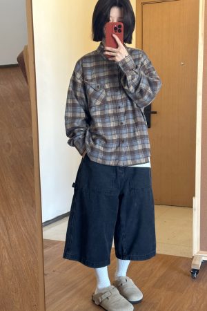 Men's Casual Plaid Long Sleeve Shirt - Versatile Spring Jacket for Couples, Trendy Regular Fit for Everyday Style