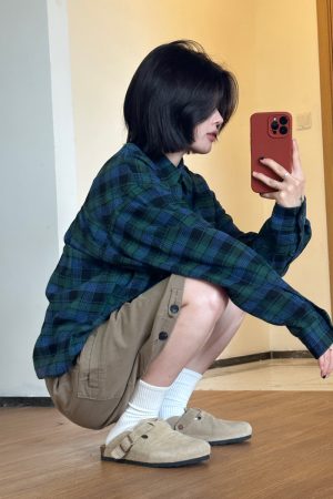 Men's Casual Plaid Long Sleeve Shirt - Versatile Spring Jacket for Couples, Trendy Regular Fit for Everyday Style