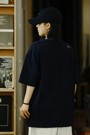 Men's Casual Retro Printed T-Shirt - Summer Loose Fit Round Neck Short Sleeve City Boy Trendy Minimalist Style