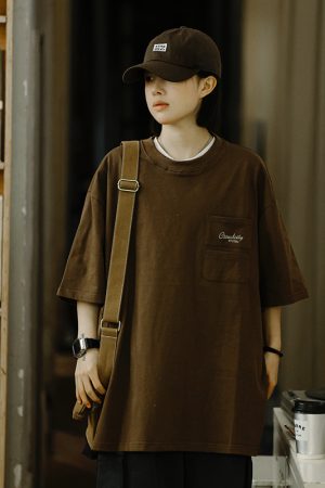 Men's Casual Retro Printed T-Shirt - Summer Loose Fit Round Neck Short Sleeve City Boy Trendy Minimalist Style