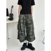 Men's Casual Wide-Leg Camouflage Seven-Point Shorts - Retro American Style Versatile Summer Work Pants
