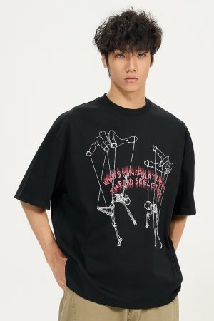 Men's Creative Hand-Painted Pattern Short Sleeve T-Shirt, Loose Fit Pure Cotton Top, Versatile 2025 Style