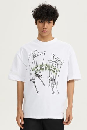 Men's Creative Hand-Painted Pattern Short Sleeve T-Shirt, Loose Fit Pure Cotton Top, Versatile 2025 Style