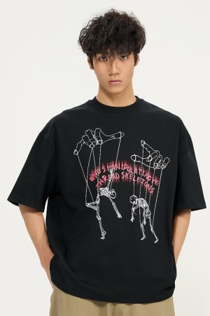 Men's Creative Hand-Painted Pattern Short Sleeve T-Shirt, Loose Fit Pure Cotton Top, Versatile 2025 Style