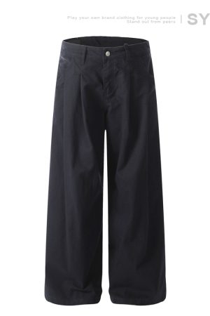 Men's Curved Blade Wide-Leg Pants - Trendy Casual Trousers, American Street Style, Versatile Baagy Design