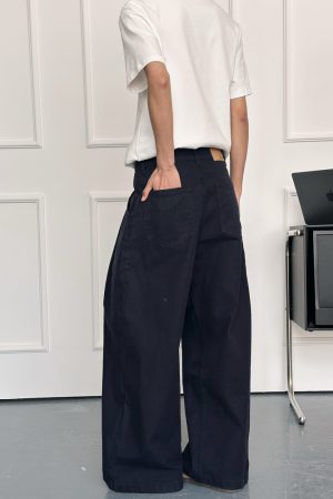 Men's Curved Blade Wide-Leg Pants - Trendy Casual Trousers, American Street Style, Versatile Baagy Design