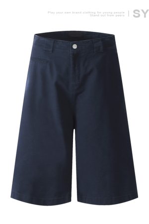 Men's Distressed Work Shorts - American Retro Barn Style, Straight-Cut Seven-Point Pants, Casual Couple's Summer Fashion