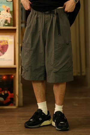 Men's Elastic Waist Shorts, Japanese Style Loose Casual Straight Pants, Summer 2023 Trend, Comfortable Fashion for Everyday Wear