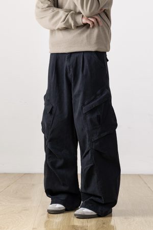 Men's Floor-Length Pleated Draped Casual Pants - Versatile American Style for Autumn, Trendy Workwear and Everyday Fashion