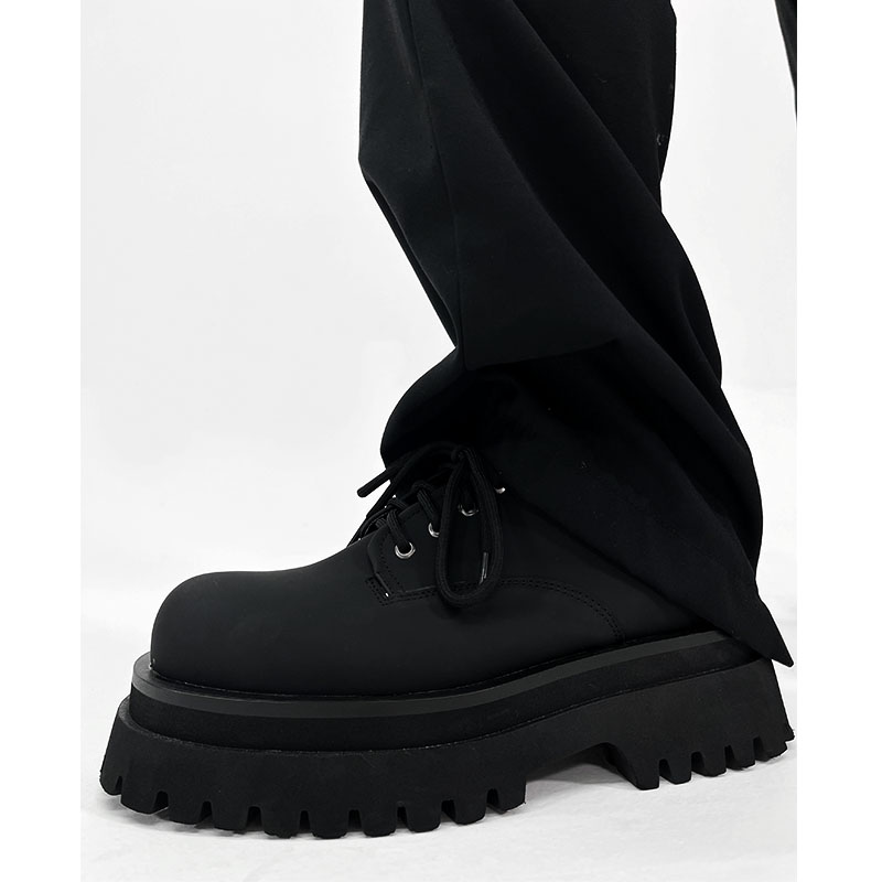 Men's High-End British Style Derby Shoes, Round Toe Leather, Thick-Soled, Height-Increasing, Trendy Formal Footwear Men's High-End British Style Derby Shoes, Round Toe Leather, Thick-Soled, Height-Increasing, Trendy Formal Footwear