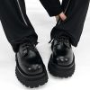 Men's High-End British Style Derby Shoes, Round Toe Leather, Thick-Soled, Height-Increasing, Trendy Formal Footwear