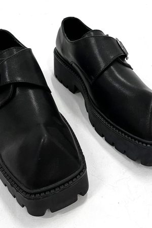 Men's High-End Leather Derby Shoes - Trendy British Style, Height Increasing, Square Toe, Perfect for Formal & High Street Looks