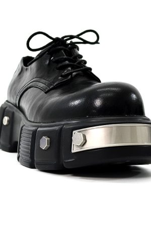 Men's High-End Round-Toe Derby Shoes - Thick-Soled Leather Footwear, Functional British Style, Height-Increasing Design