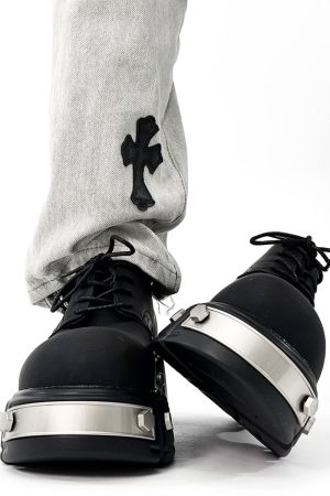 Men's High-End Round-Toe Derby Shoes - Thick-Soled Leather Footwear, Functional British Style, Height-Increasing Design