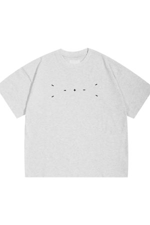 Men's Japanese Minimalist Short-Sleeve T-Shirt with Sewing Embroidery - 320g American Heavyweight Casual Trendy Wear