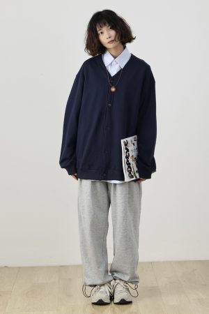 Men's Japanese Retro Casual Two-Piece Sweater Set, Spring Autumn Knitted Shirt, Lazy Style, National Trend, Y2K Fashion