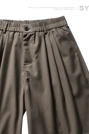 Men's Japanese Retro Summer Loose Shorts - Minimalist Solid Color Five-Point Pants for Trendy Style