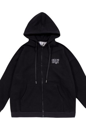 Men's Japanese-Style Fleece-Lined Hooded Sweatshirt, Loose Fit Solid Color Jacket for Autumn and Winter, Versatile City Style