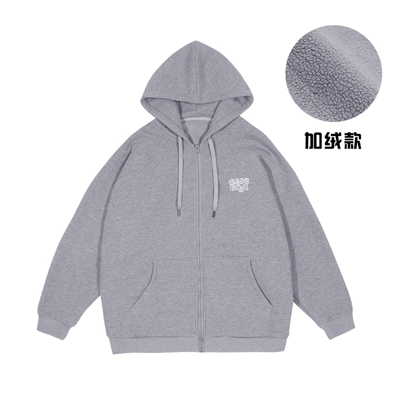 Men's Japanese-Style Fleece-Lined Hooded Sweatshirt, Loose Fit Solid Color Jacket for Autumn and Winter, Versatile City Style Men's Japanese-Style Fleece-Lined Hooded Sweatshirt, Loose Fit Solid Color Jacket for Autumn and Winter, Versatile City Style
