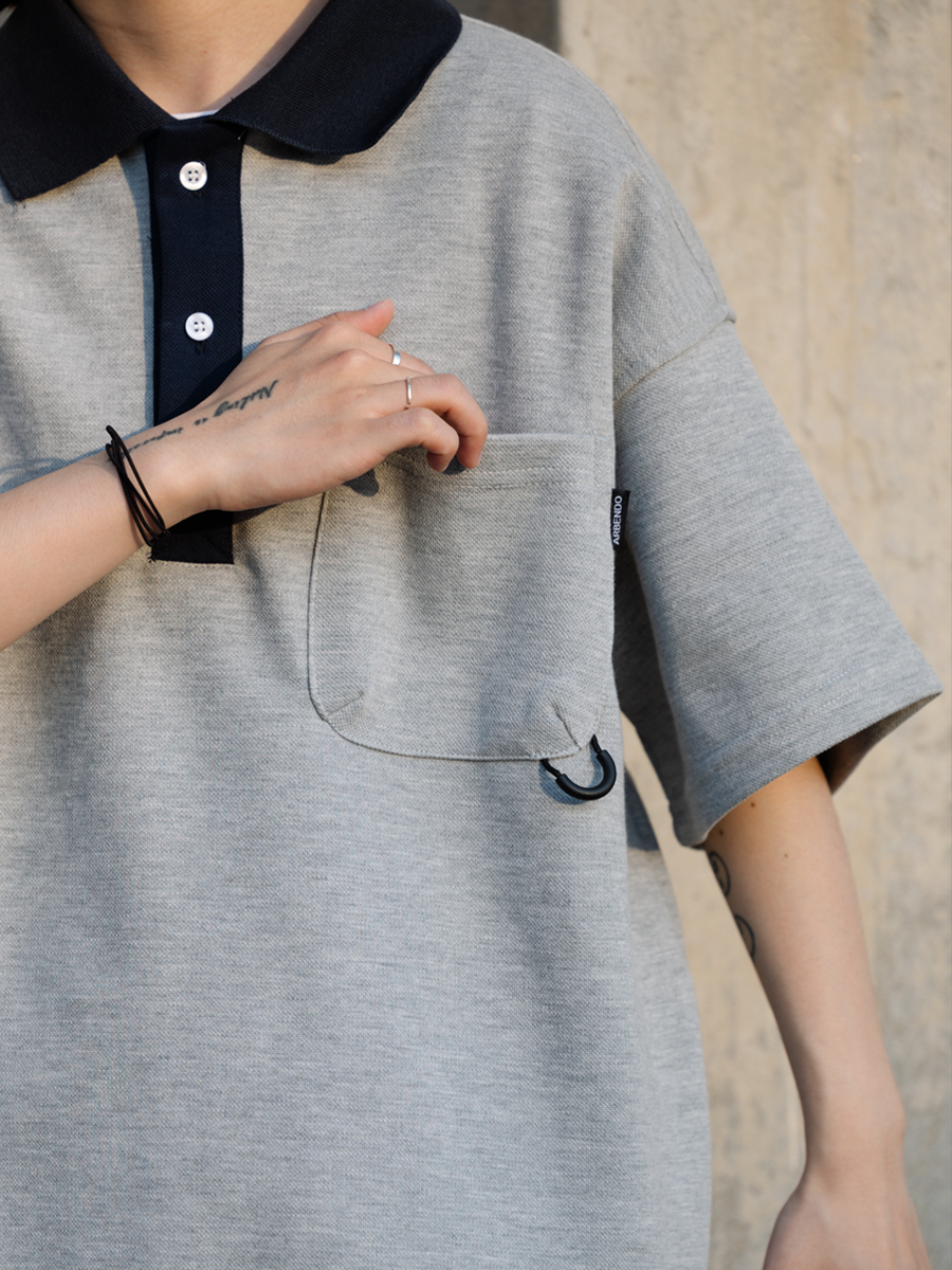 Men's Japanese-Style Heavyweight Cotton Polo Shirt - Short Sleeve Retro Casual Top for Versatile 90s Y2K Fashion Men's Japanese-Style Heavyweight Cotton Polo Shirt - Short Sleeve Retro Casual Top for Versatile 90s Y2K Fashion