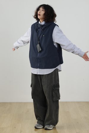 Men's Japanese Style Thin Hooded Vest - Versatile Outdoor Work Jacket for Couples, Trendy Fashion Essential