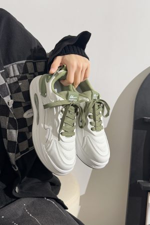 Men's Korean Style Casual Sports Shoes - Versatile Soft-Soled White Sneakers for Spring - Trendy Niche Footwear