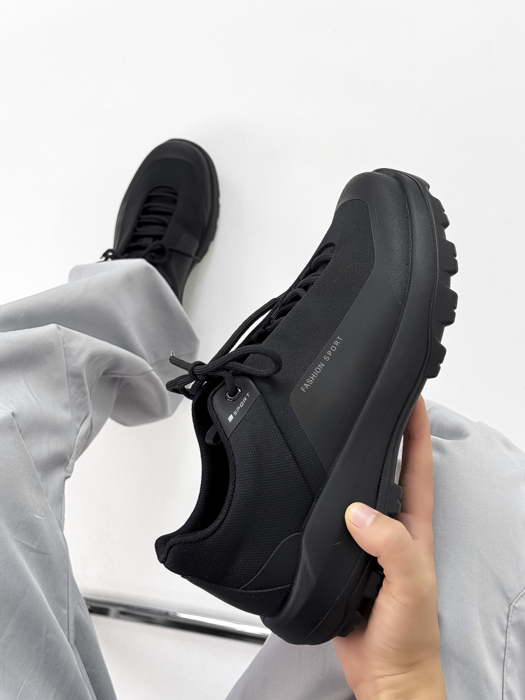 Men's Lightweight Breathable All-Black Mesh Hiking Shoes - Trendy Trail Running & Outdoor Walking Sneakers Men's Lightweight Breathable All-Black Mesh Hiking Shoes - Trendy Trail Running & Outdoor Walking Sneakers