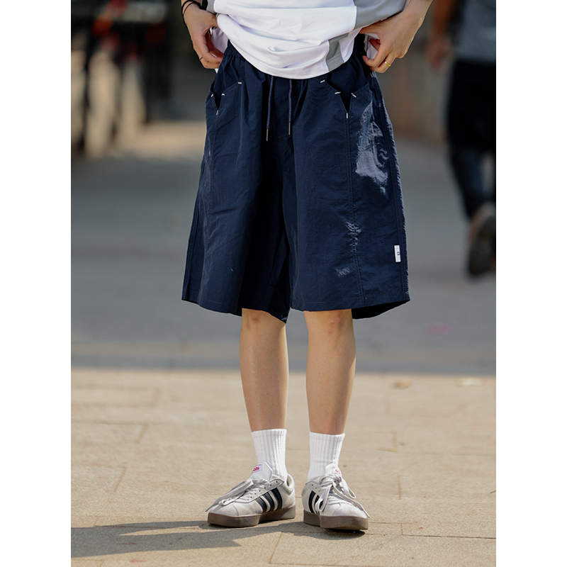 Men's Loose-Fit Japanese Retro Pocket Shorts - Casual Thin Streetwear Five-Point Design Men's Loose-Fit Japanese Retro Pocket Shorts - Casual Thin Streetwear Five-Point Design