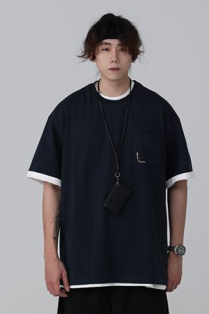 Men's Loose Round Neck Short-Sleeve T-Shirt with 'Sunset in the West' Outdoor Element Print - Casual Couple Top, Y2K Style