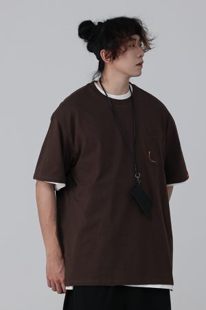 Men's Loose Round Neck Short-Sleeve T-Shirt with 'Sunset in the West' Outdoor Element Print - Casual Couple Top, Y2K Style