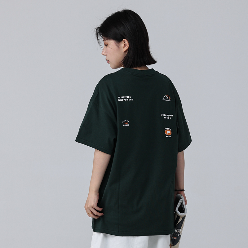 Men's Loose Round Neck Short-Sleeve T-Shirt with 'Sunset in the West' Outdoor Element Print - Casual Couple Top, Y2K Style Men's Loose Round Neck Short-Sleeve T-Shirt with 'Sunset in the West' Outdoor Element Print - Casual Couple Top, Y2K Style