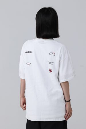 Men's Loose Round Neck Short-Sleeve T-Shirt with 'Sunset in the West' Outdoor Element Print - Casual Couple Top, Y2K Style