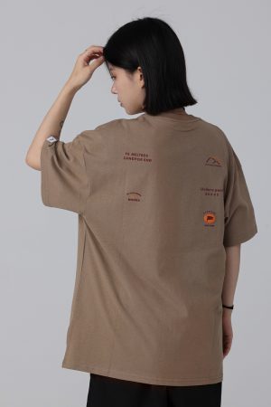 Men's Loose Round Neck Short-Sleeve T-Shirt with 'Sunset in the West' Outdoor Element Print - Casual Couple Top, Y2K Style